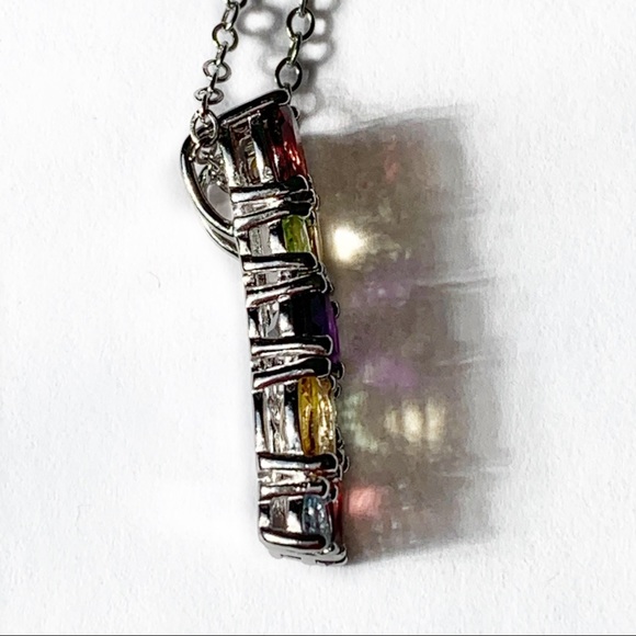 S/S 925 with multi gem pendant on 18" chain - Picture 2 of 10